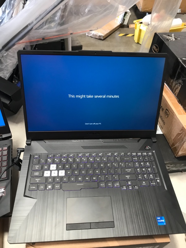 Photo 1 of **WIFI CARD DEFECTIVE** ASUS TUF Gaming F17 Gaming Laptop, 17.3” 144Hz Full HD IPS-Type, Intel Core i7-11800H Processor, GeForce RTX 3060, 16GB DDR4, 1TB PCIe SSD, Gigabit Wi-Fi 6, Windows 10 Home, TUF706HM-ES76