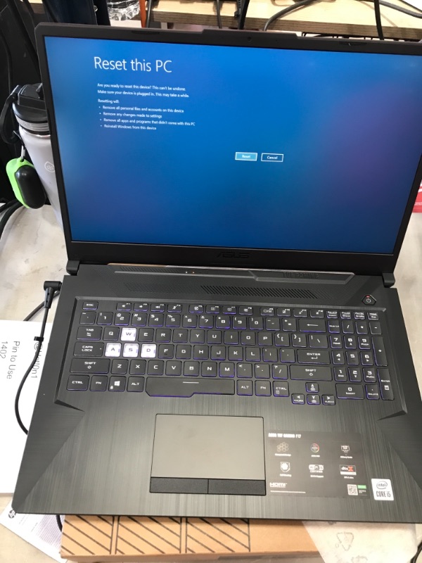 Photo 1 of ASUS TUF Gaming F17 Gaming Laptop, 17.3” 144Hz FHD IPS-Type Display, Intel Core i5-10300H, GeForce GTX 1650 Ti, 8GB DDR4, 512GB PCIe SSD, RGB Keyboard, Windows 10, Bonfire Black, FX706LI-ES53