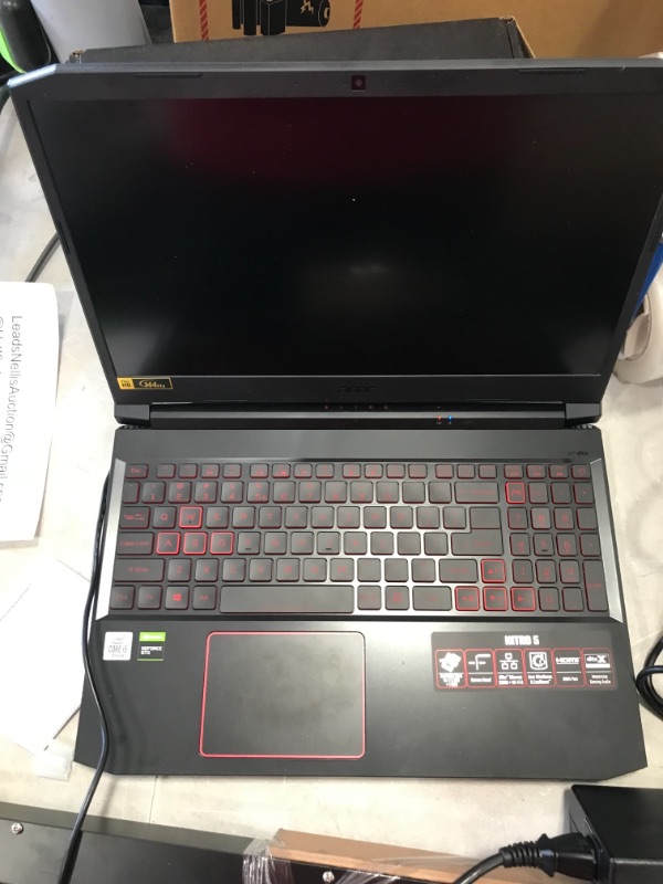 Photo 1 of PARTS ONLY NON REFUNDABLE 
Acer Nitro 5 Gaming Laptop, 10th Gen Intel Core i5-10300H,NVIDIA GeForce GTX 1650 Ti, 15.6" Full HD IPS 144Hz Display, 8GB DDR4,256GB NVMe SSD,WiFi 6, DTS X Ultra,Backlit Keyboard,AN515-55-59KS
