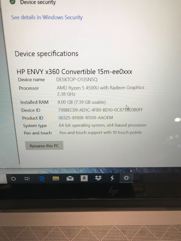 Photo 3 of HP ENVY x360 2-in-1 15.6" Touch-Screen Laptop (AMD Ryzen 5, 8GB RAM, 256GB Solid State Drive, Nightfall Black)