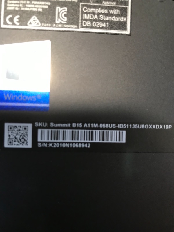 Photo 7 of MSI Summit B15 A11M-058 15.6" Ultrabook - Intel Core i5-1135G7 0.9GHz - 8GB RAM - 512GB SSD - 1920 x 1080 - Intel Iris Xe Graphics - Windows 10 Pro - Ink Black