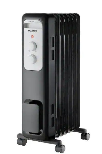 Photo 1 of Pelonis 1,500-Watt Oil-Filled Radiant Electric Space Heater with Thermostat