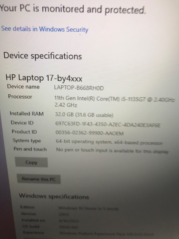 Photo 2 of HP 17 Laptop Computer 17.3" Full HD IPS Display 11th Gen Intel Quad-Core i5-1135G7 (Beats i7-10510U) 32GB RAM 512GB SSD Intel Iris Xe Graphics Webcam Win10 Silver 
