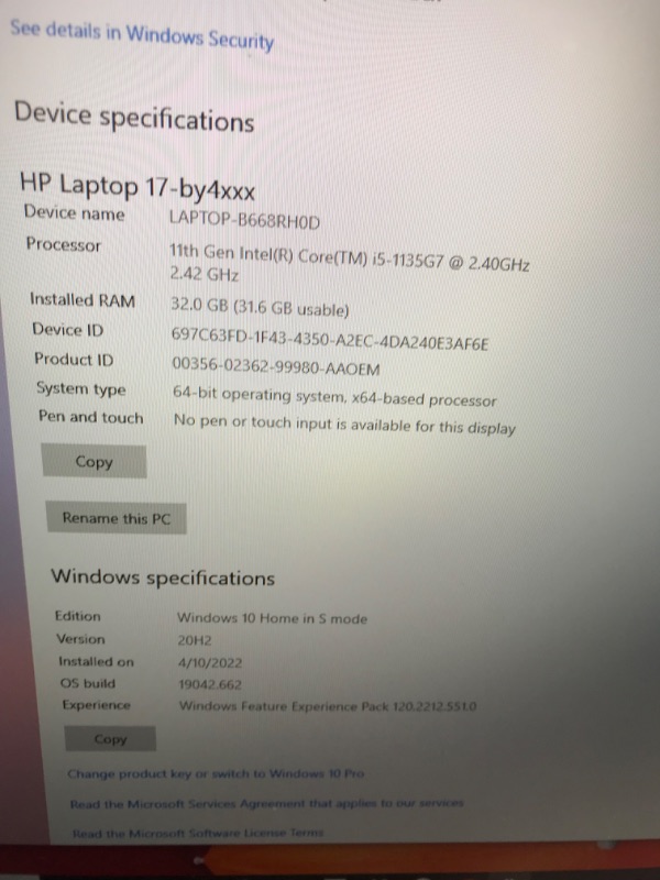 Photo 6 of HP 17 Laptop Computer 17.3" Full HD IPS Display 11th Gen Intel Quad-Core i5-1135G7 (Beats i7-10510U) 32GB RAM 512GB SSD Intel Iris Xe Graphics Webcam Win10 Silver 
