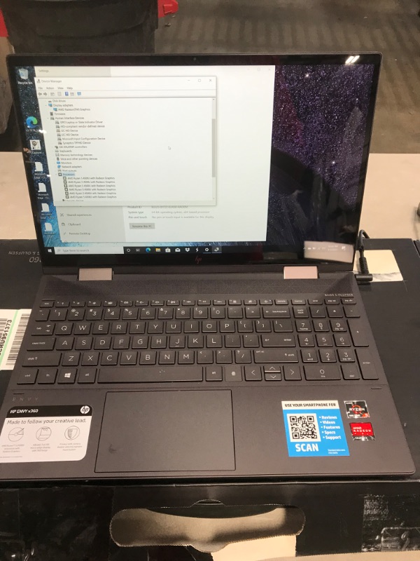 Photo 1 of 2020 Newest HP ENVY x360 2-in-1 Laptop, 15.6" Full HD Touchscreen, AMD Ryzen 5 4500U Processor up to 4.0GHz, 8GB Memory, 256GB PCIe SSD, Backlit Keyboard, HDMI, Wi-Fi, Windows 10 Home, Nightfall Black
