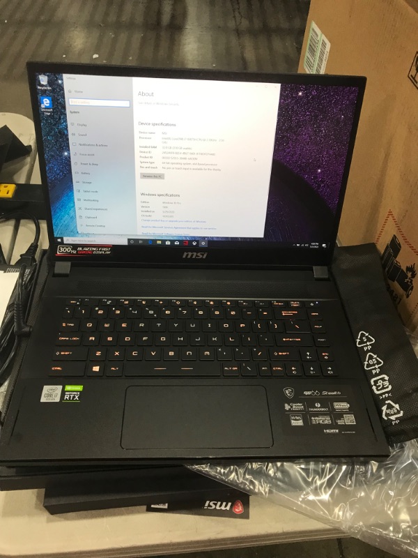 Photo 5 of MSI GS66 Stealth 10SFS-440 Gaming and Entertainment Laptop (Intel i7-10875H 8-Core, 32GB RAM, 2x1TB PCIe SSD RAID 1 (1TB), NVIDIA RTX 2070 Super Max-Q, 15.6" Full HD (1920x1080), Win 10 Pro) with Hub
