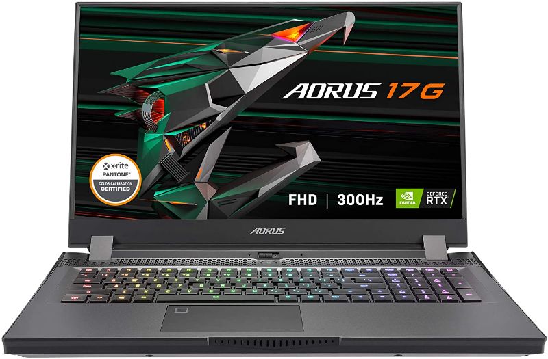 Photo 1 of GIGABYTE AORUS 17G YD- 17.3” FHD IPS Anti-Glare 300Hz, Intel Core i7, NVIDIA GeForce RTX 3080 Laptop GPU 8GB GDDR6, 32GB RAM, 512GB SSD, Win10 Home, Gaming Laptop (AORUS 17G YD-73US345SH)
