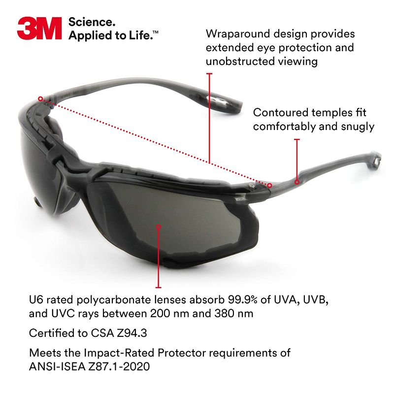 Photo 1 of 3M Safety Glasses, Virtua CCS, ANSI Z87, Anti-Fog, Gray Lens, Black Frame, Corded Ear Plug Control System, Removable Foam Gasket
2 X UNITS