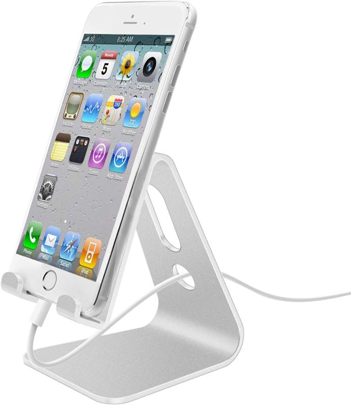 Photo 1 of Cell Phone Stand, LLSME Phone Holder, Cradle, Dock, Aluminum Desktop Stand Compatible with All Mobile Phone, iPhone, iPad Air/Mini - Silver
2 X STANDS