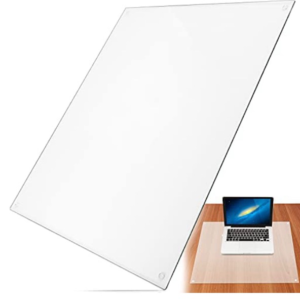 Photo 1 of 19" x 24" Tempered Glass Desk Mat 