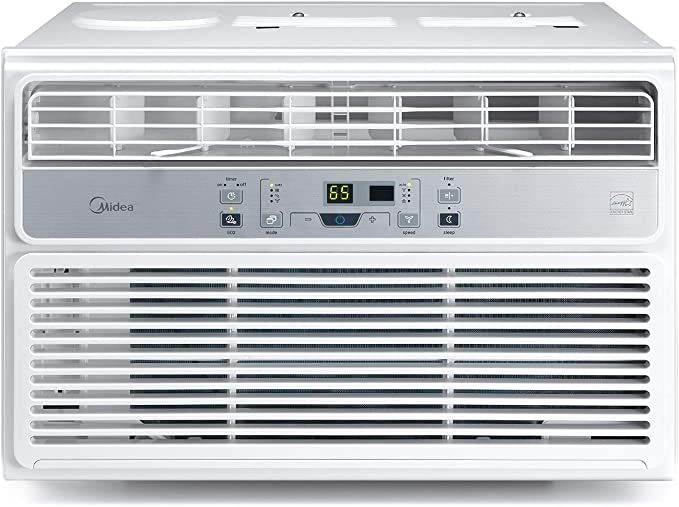 Photo 1 of (NON FUNCTIONAL COOLING; DENTED; DAMAGED FRONT PANEL) Midea 10,000 BTU EasyCool Window Air Conditioner, Dehumidifier and Fan - Cool, Circulate and Dehumidify up to 450 Sq. Ft., Reusable Filter, Remote Control
