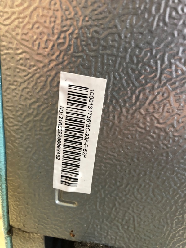 Photo 10 of (NOT FUNCTIONAL; BROKEN OFF MOTOR; DENTED) Galanz GLR33MBER10 Retro Compact Refrigerator, Single Door Fridge, Adjustable Mechanical Thermostat with Chiller, Blue, 3.3 Cu Ft
