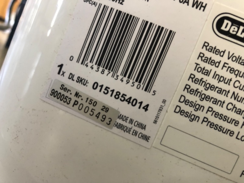 Photo 2 of (DAMAGED SIDE; MISSING COMPONENTS) De'Longhi 14000 BTU Portable Air Conditioner, Dehumidifier & Fan 