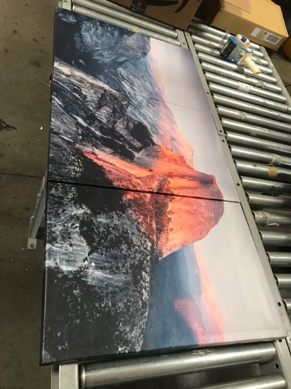 Photo 2 of (DENTED CANVAS) Wall26 3 Panel Canvas Wall Art - Majestic Natural Landscape Triptych Canvas Series - Yosemite at Sunrise - 16"x24" x 3 Panels
