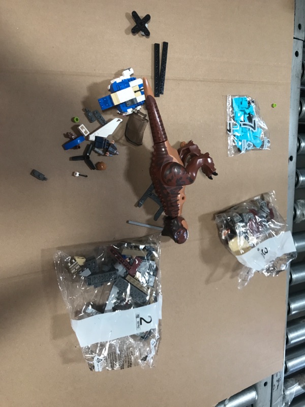 Photo 2 of (MISSING PIECES/MANUAL) LEGO Jurassic World Carnotaurus Dinosaur Chase 76941 Building Kit; Fun Toy Playset for Creative Kids; New 2021 (240 Pieces)