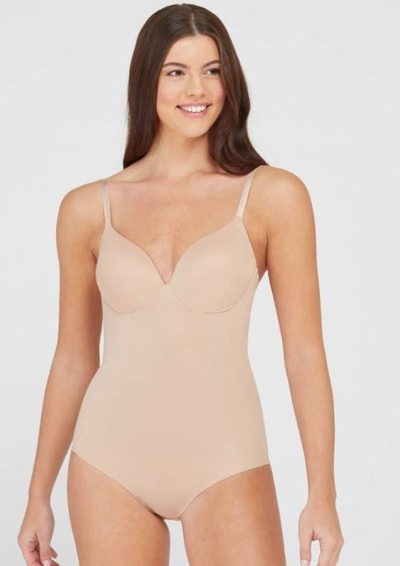 Photo 1 of ASSETS BY SPANX Women's Flawless Finish Shaping Micro Low Back Cupped Bodysuit Shapewear
1XL 
