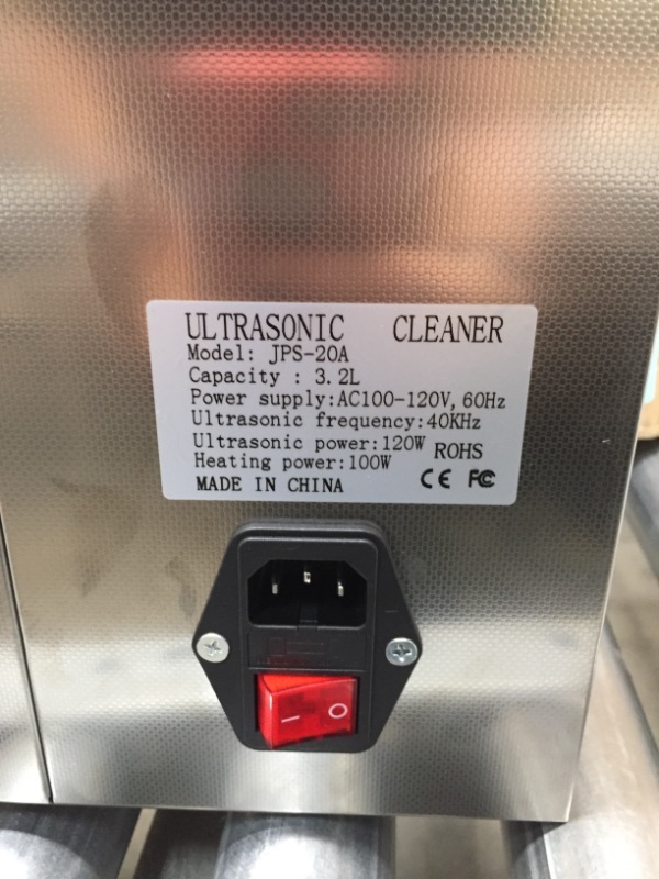 Photo 4 of ***PARTS ONLY*** VEVOR Professional Ultrasonic Cleaner, Easy to Use with Digital Timer & Heater, Stainless Steel Industrial Machine for Parts, 110V, FCC/CE/RoHS Certified (3L)
