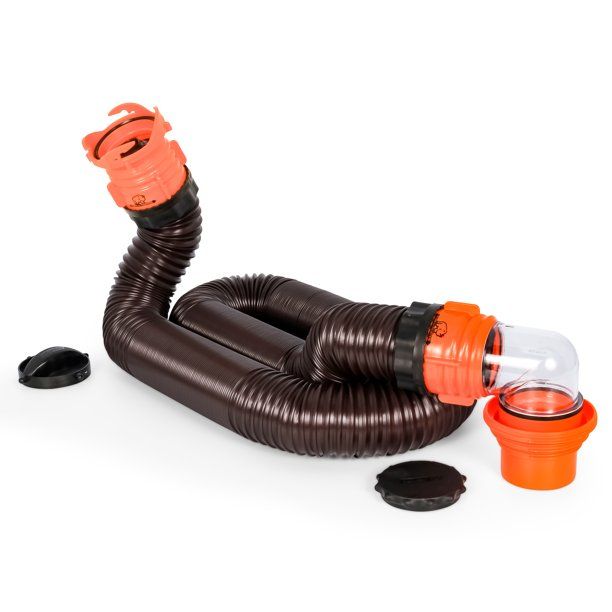 Photo 1 of Camco  Black RV RhinoFLEX 15' Sewer Hose Kit with RhinoFlex Hose and Swivel Fittings