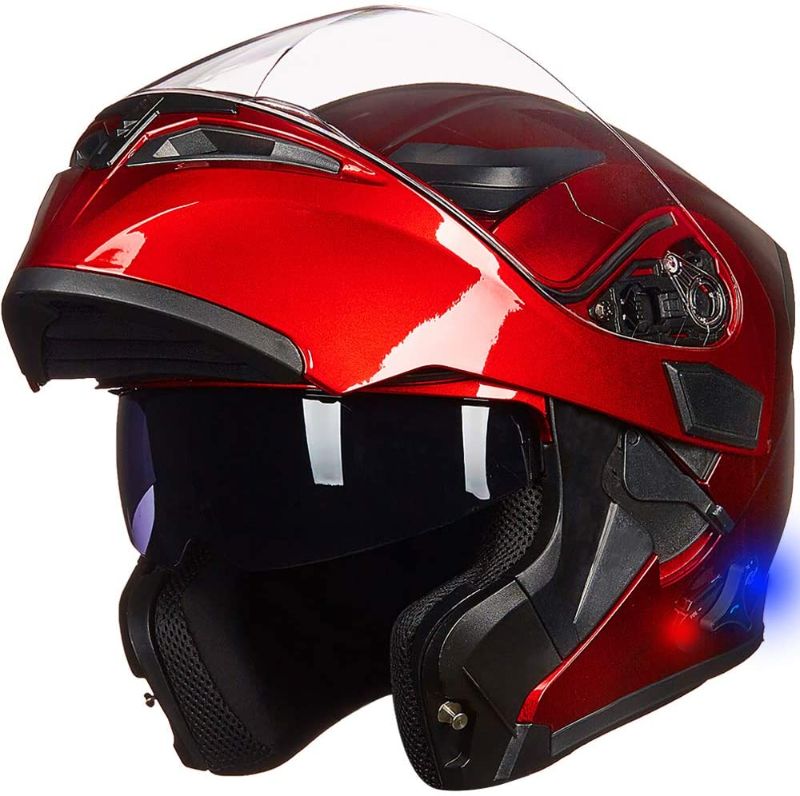 Photo 1 of ILM Bluetooth Motorcycle Helmet Modular Flip up Full Face Dual Visor Group Intercom Mp3 FM Radio DOT medium