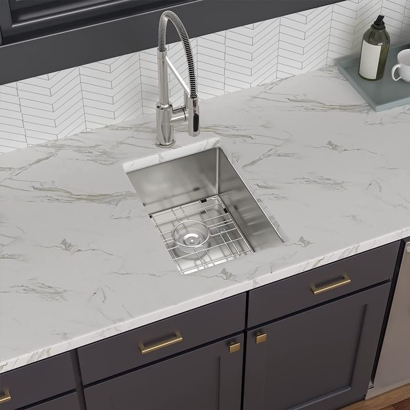 Photo 1 of Bar Sink Undermount - Lofeyo 14" x 18" Kitchen Bar Sink Stainless Steel 16 Gauge Round Corner Single Bowl