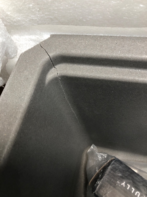 Photo 3 of 
KRAUS
Bellucci Gray Granite Composite 30 in. Single Bowl Undermount Workstation Kitchen Sink with Accessories