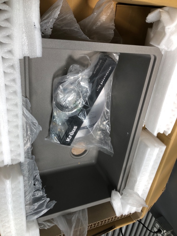 Photo 2 of 
KRAUS
Bellucci Gray Granite Composite 30 in. Single Bowl Undermount Workstation Kitchen Sink with Accessories