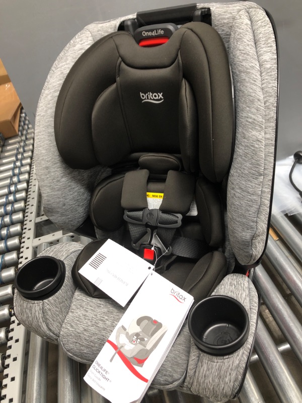 Photo 3 of Britax One4Life ClickTight All-In-One Car Seat – 10 Years of Use – Infant, Convertible, Booster – 5 to 120 Pounds, Spark Premium Soft Knit Fabric []
