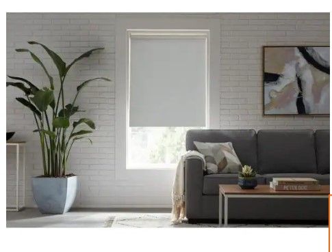 Photo 1 of 
StyleWell
Cut to Size White Cordless Blackout Vinyl Roller Shade 37.25 in. W x 78 in. L