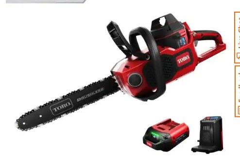 Photo 1 of 
Toro
Flex-Force 16 in. 60-Volt Max Lithium-Ion Battery Electric Cordless Chainsaw, 2.5 Ah Battery and Charger Included