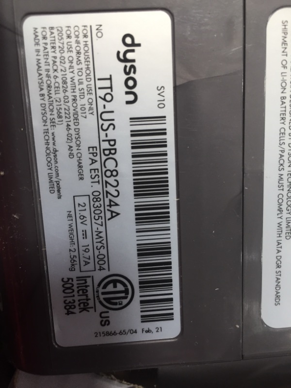 Photo 3 of ***PARTS ONLY*** Dyson V8 Animal Cordless Stick Vacuum Cleaner, Iron
- Minor cosmetic damaged 