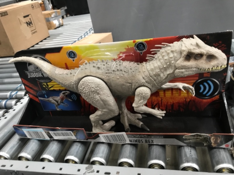 Photo 2 of Jurassic World Destroy ‘N Devour Indominus Rex with Chomping Mouth, Slashing Arms, Lights & Realistic Sounds, Swallows 3 ¾ Human Action Figures 