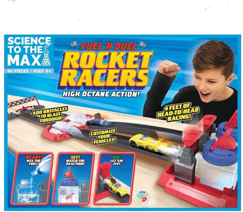 Photo 1 of Be Amazing! Toys Science to The Max DIY Rocket Race Car Science Experiment for Kids & Teens - STEM Chemistry Kit for Boys and Girls - Make Your Own Water Race Rocket with Race Track for Ages 8+