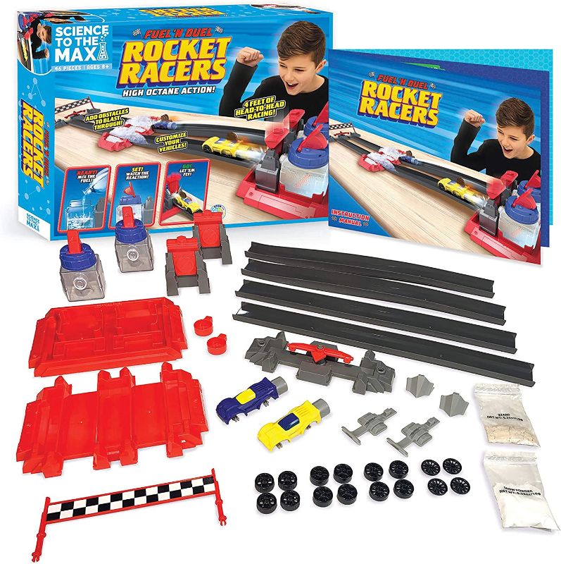 Photo 1 of 3- Pack Bundle Be Amazing! Toys Science to The Max DIY Rocket Race Car Science Experiment for Kids & Teens - STEM Chemistry Kit for Boys and Girls - Make Your Own Water Race Rocket with Race Track for Ages 8+