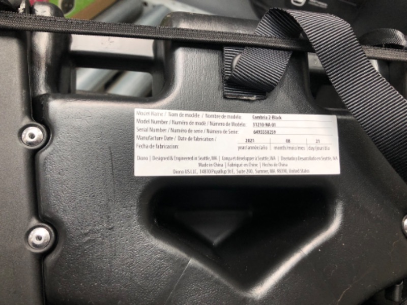 Photo 5 of Diono Cambria 2 XL, Dual Latch Connectors, 2-in-1 Belt Positioning Booster Seat, High-Back to Backless Booster with Space and Room to Grow, 8 Years 1 Booster Seat, Black
