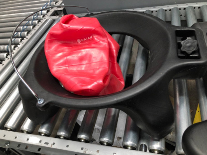 Photo 3 of Gaiam Classic Balance Ball Chair – Exercise Stability Yoga Ball Premium Ergonomic Chair for Home and Office Desk with Air Pump Red