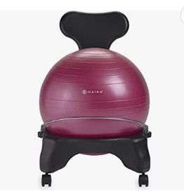 Photo 1 of Gaiam Classic Balance Ball Chair – Exercise Stability Yoga Ball Premium Ergonomic Chair for Home and Office Desk with Air Pump Red