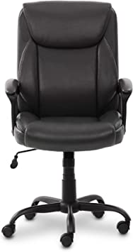 Photo 1 of Amazon Basics Classic Puresoft Padded Mid-Back Office Computer Desk Chair with Armrest - Black
