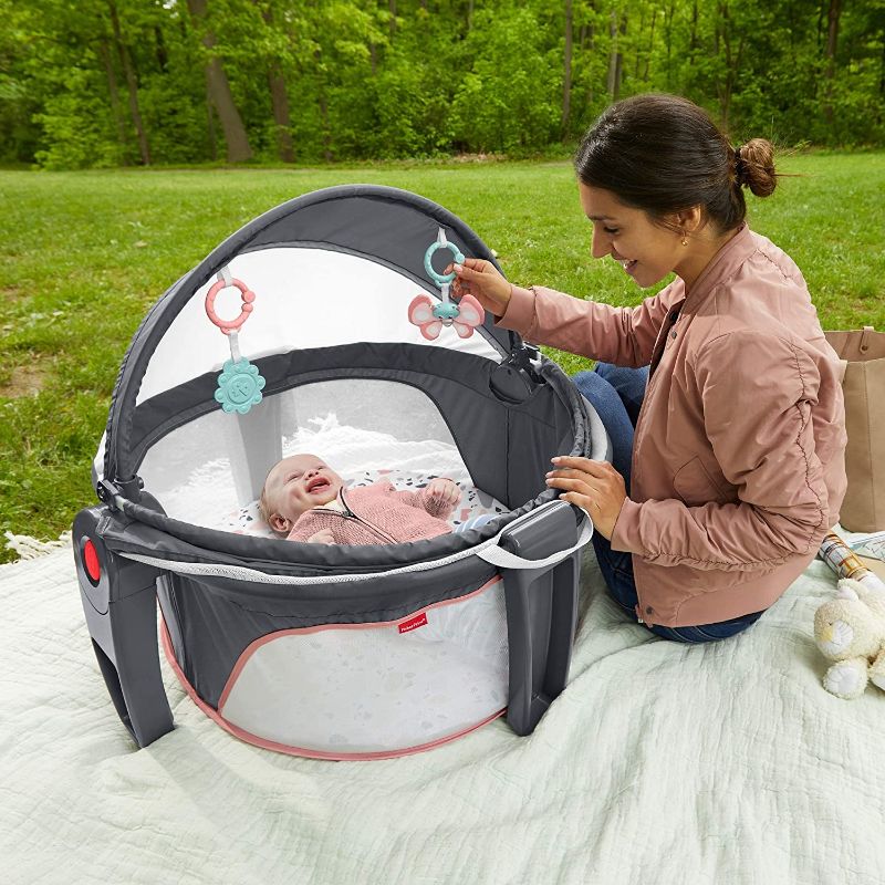 Photo 1 of Fisher-Price On-The-Go Baby Dome - Pink Pacific Pebble, Portable Infant Play Space, Multicolored
