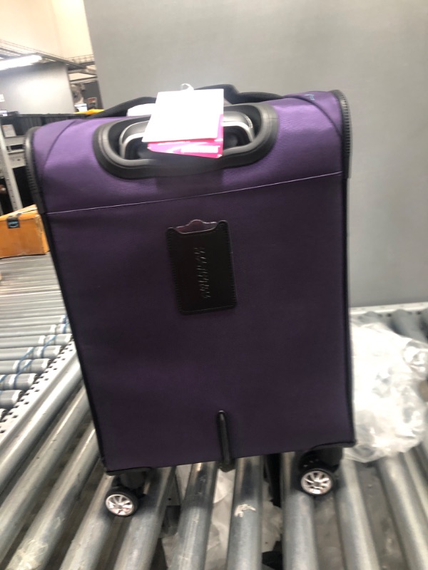 Photo 4 of American Tourister Zoom Turbo Softside Expandable Spinner Wheel Luggage, Purple, Carry-On 20-Inch