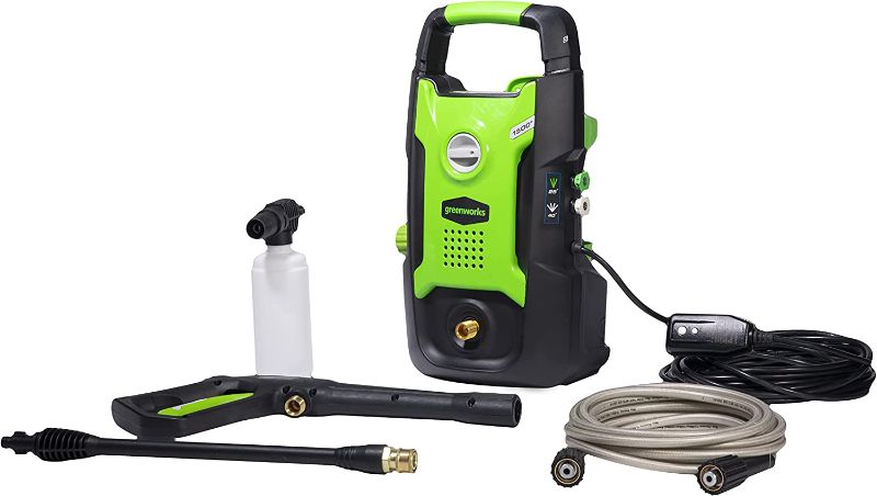 Photo 1 of Greenworks 1500 PSI 1.2 GPM Pressure Washer (Upright Hand-Carry)
