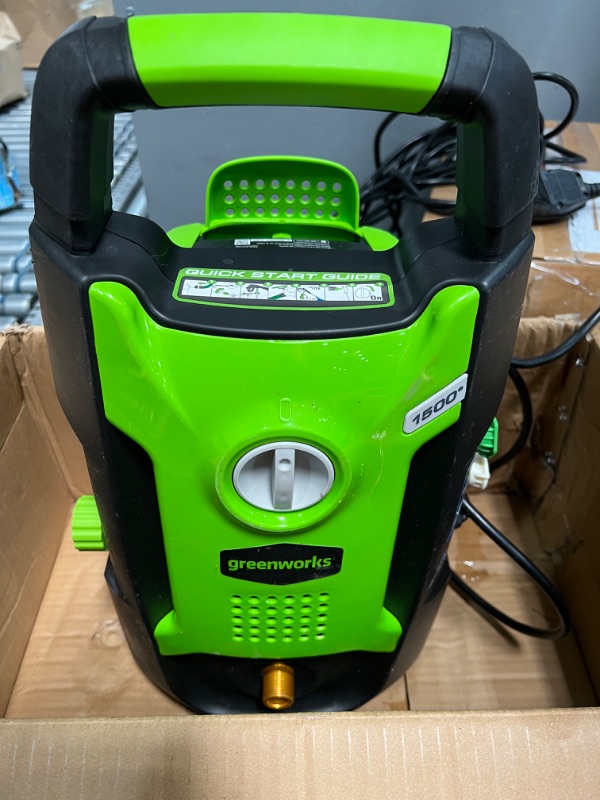 Photo 3 of Greenworks 1500 PSI 1.2 GPM Pressure Washer (Upright Hand-Carry)
