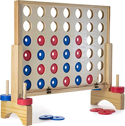 Photo 1 of DANMAGED ITEM
Giant Four in a Row Family Game, Jumbo Wooden 4 in A Row for Indoor and Outdoor Yard Use with Travel Bag Included - Best Lawn Games with Coins, Rules, and Carrying Case
