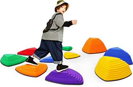 Photo 1 of Balance Stepping Stones for Kids 11pcs Anti-skidding Stepping Stones Set Balance Blocks Indoor & Outdoor Kids Fitness Equipment Promotes Balance Coordination & Strength
