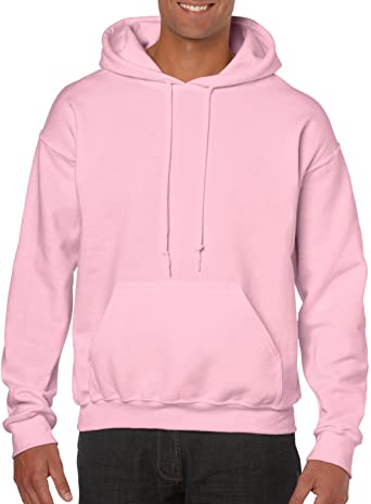 Photo 1 of Gildan Mens Heavy Blend Hooded Sweatshirt light pink size large 
