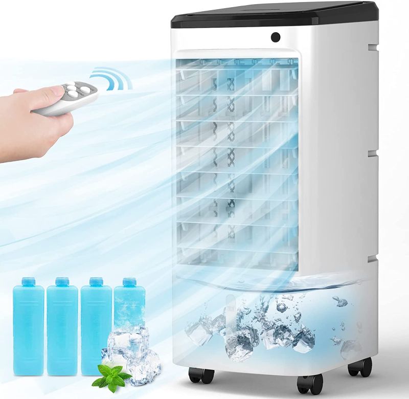 Photo 1 of COMFYHOME 3-IN-1 Portable Air Conditioners Windowless, 65° Oscillation Swamp Cooler, 3 Speeds Portable Air Cooler w/Humidifier, Remote & 12 Hours Timmer, Evaporative Cooler Cooling Fan for Room Home
- Missing//loose hardware 