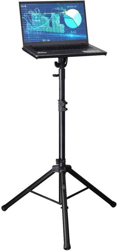 Photo 1 of Professional Adjustable 32.3” – 52” Laptop DJ Mixer Tripod Stand | Lightweight & Portable 15.3” x 12.2” Tilted Tri-Pod Tray for Processors, Audio Controllers & Tablets | Raised Edges for Protection
