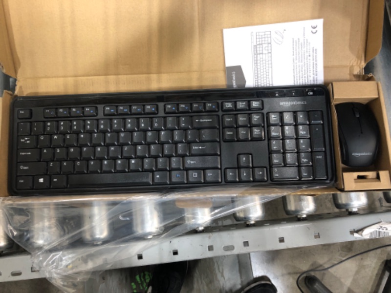 Photo 2 of Amazon Basics Wireless Computer Keyboard and Mouse Combo - Quiet and Compact - US Layout (QWERTY)
