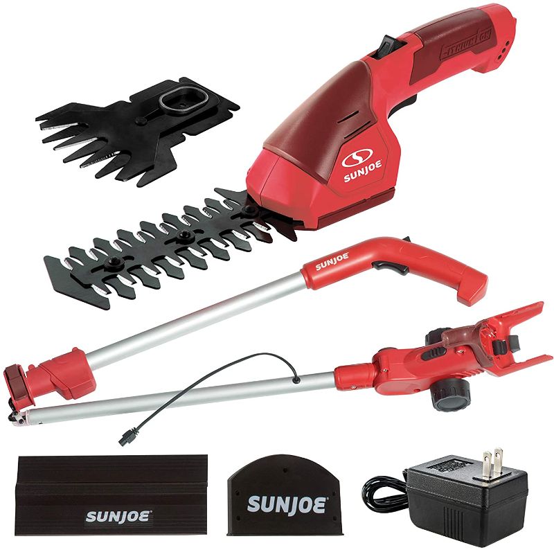 Photo 1 of **PARTS ONLY**
Sun Joe HJ605CC-RED 2-in-1 Electric Telescoping Grass Trimmer, Red
