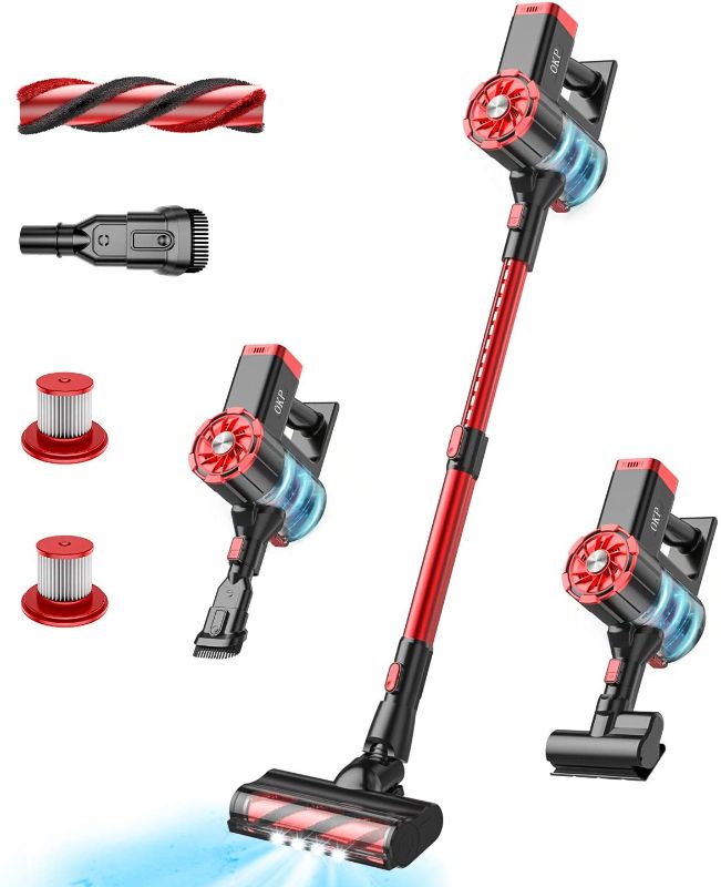 Photo 1 of Cordless Vacuum Cleaner,OKP 220W Powerful Stick Vacuum,Detachable Battery,Lightweight,LED Headlights,4 in 1 Stick Vacuum Cleaner for Home Hard Floor Carpet Car Pet Hair
