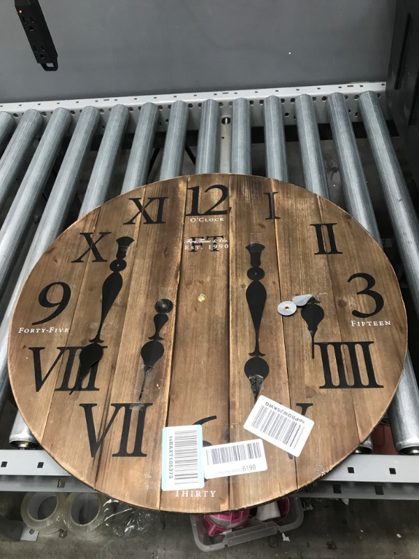 Photo 1 of 24" ROUND WOODEN CLOCK